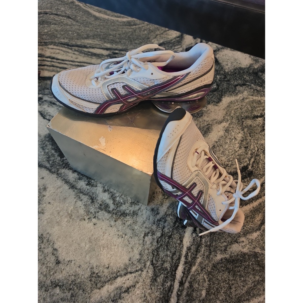 ASICS Gel Frantic 6 Women 9.5 White Purple Orchid Running Shoes T1E5N